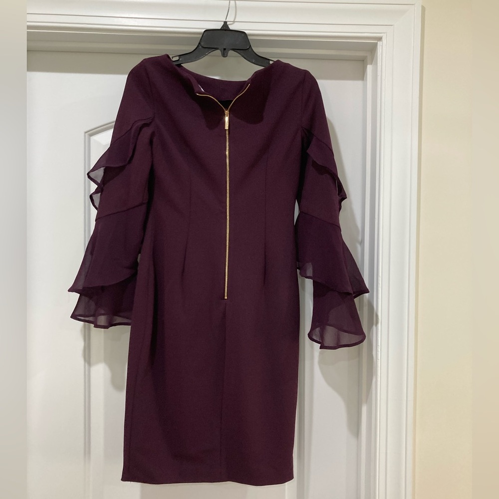 Calvin Klein Long Sleeve Dress - Deep Purple Like New - Picture 3 of 7